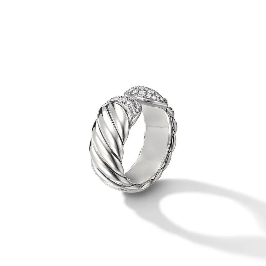 David Yurman Sculpted Cable Ring with Diamonds