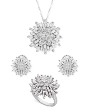 Diamond Baguette Round Diamond Cluster Jewelry Collection -S4797634