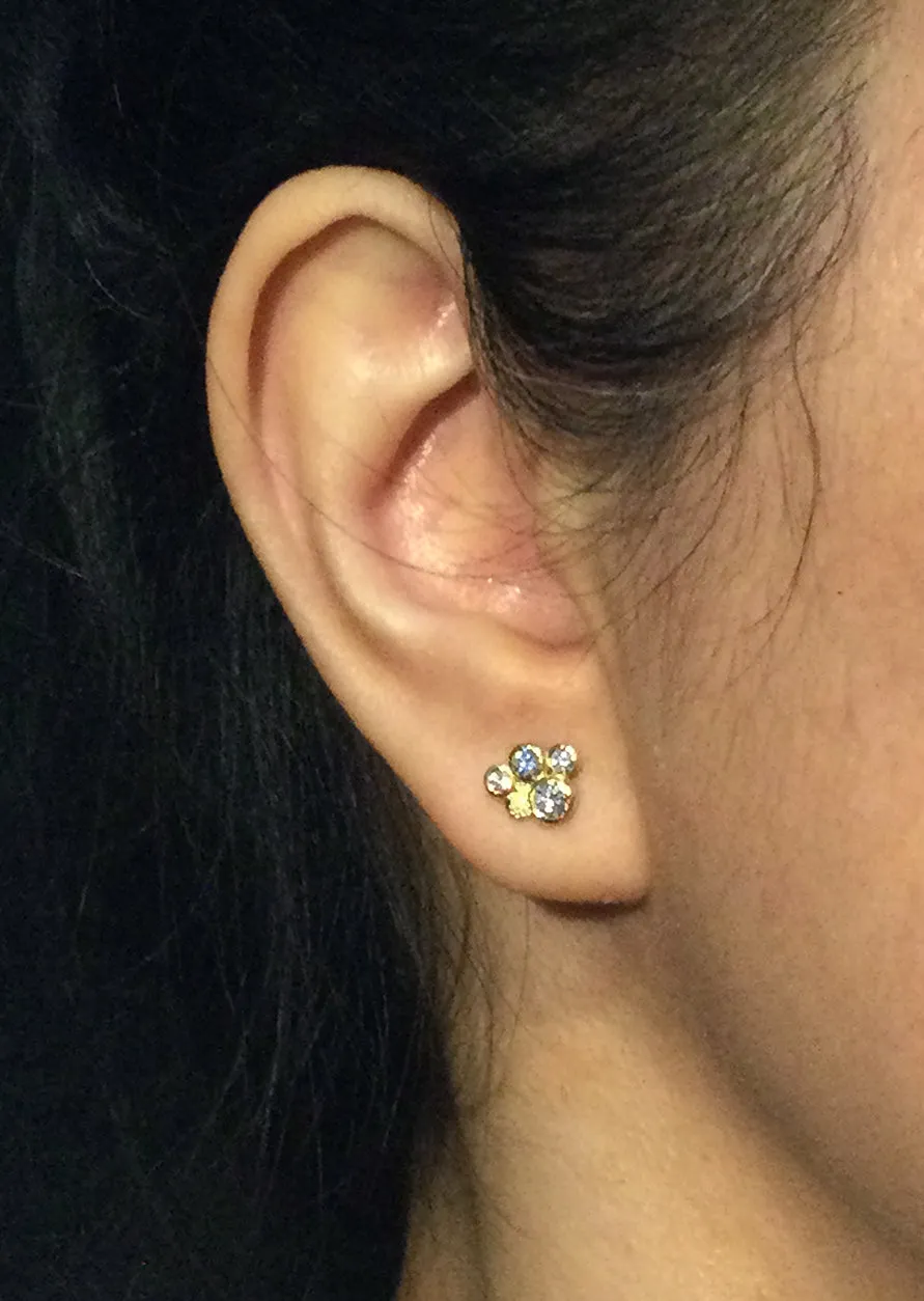 Diamond Cluster Four Stud Earrings