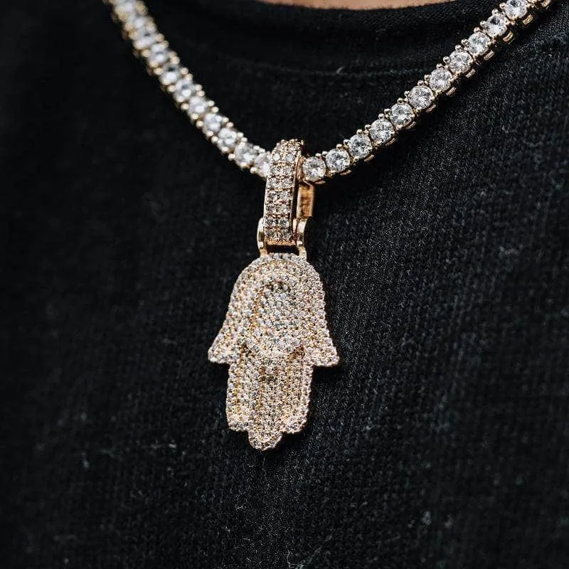 Diamond Hamsa Pendant