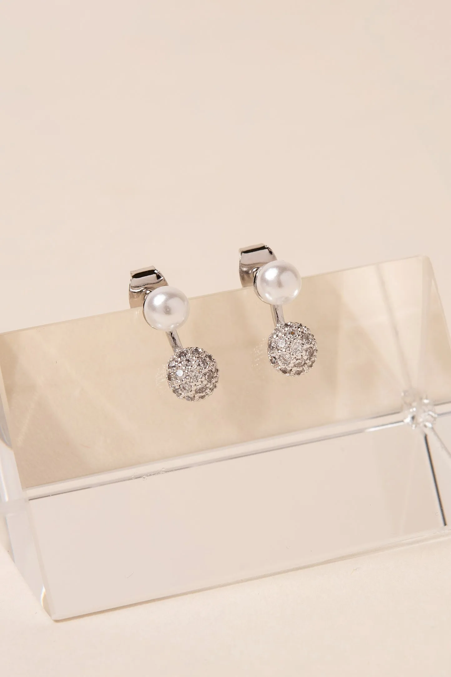 Diana CZ and Pearl Studs