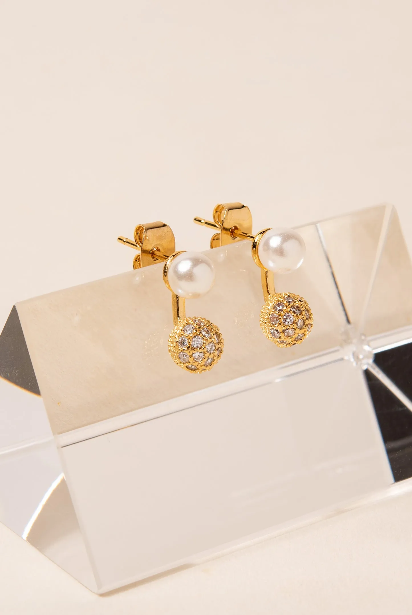 Diana CZ and Pearl Studs