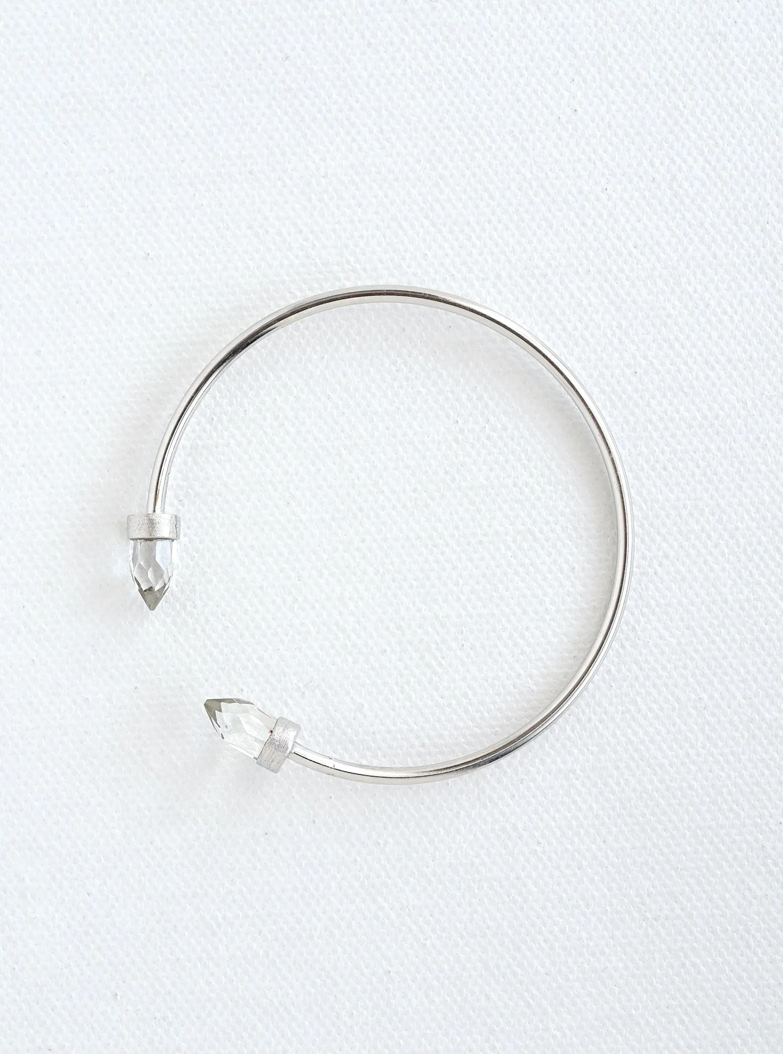 Double Crystal Point Bangle Bracelet