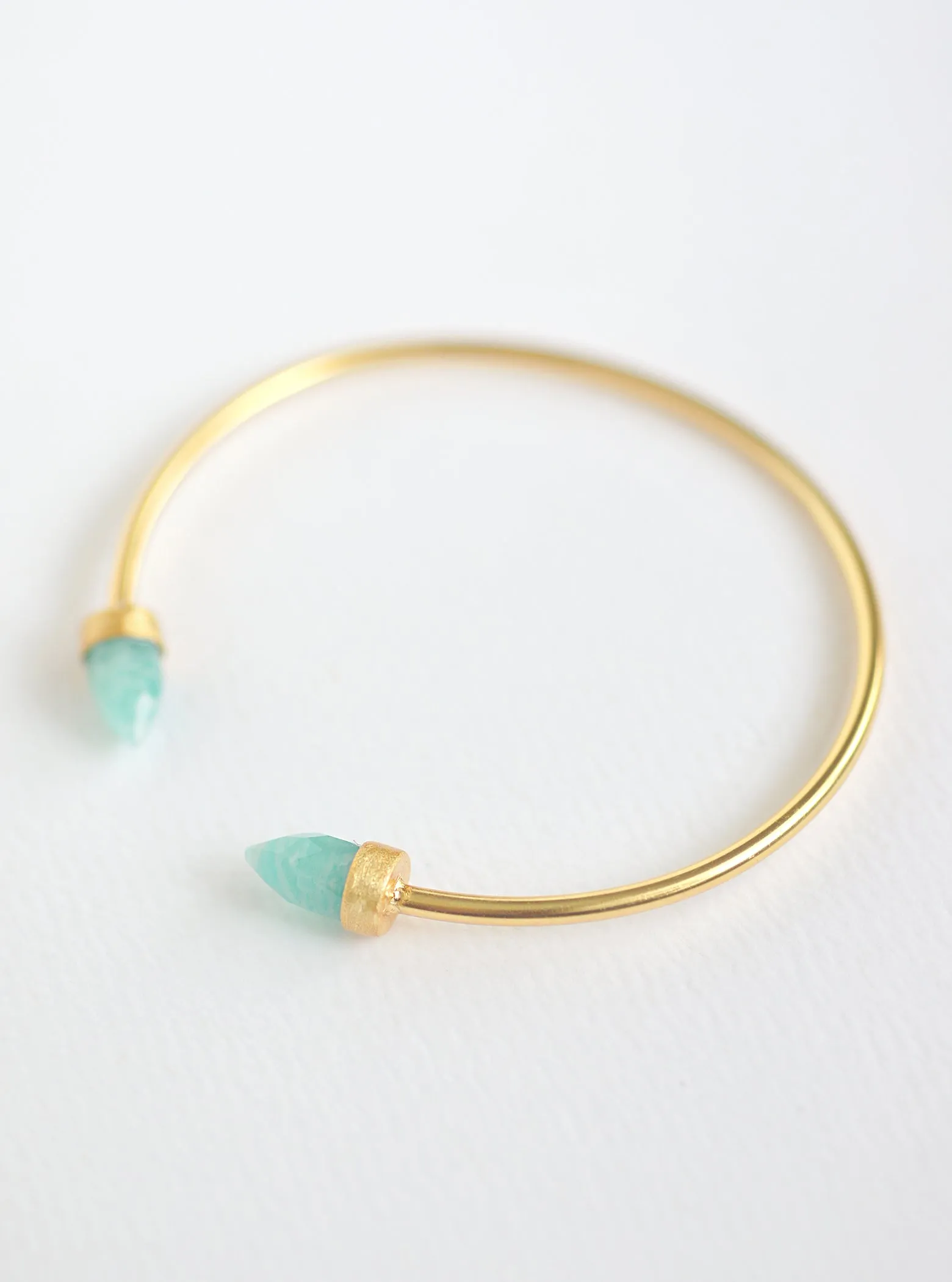 Double Crystal Point Bangle Bracelet