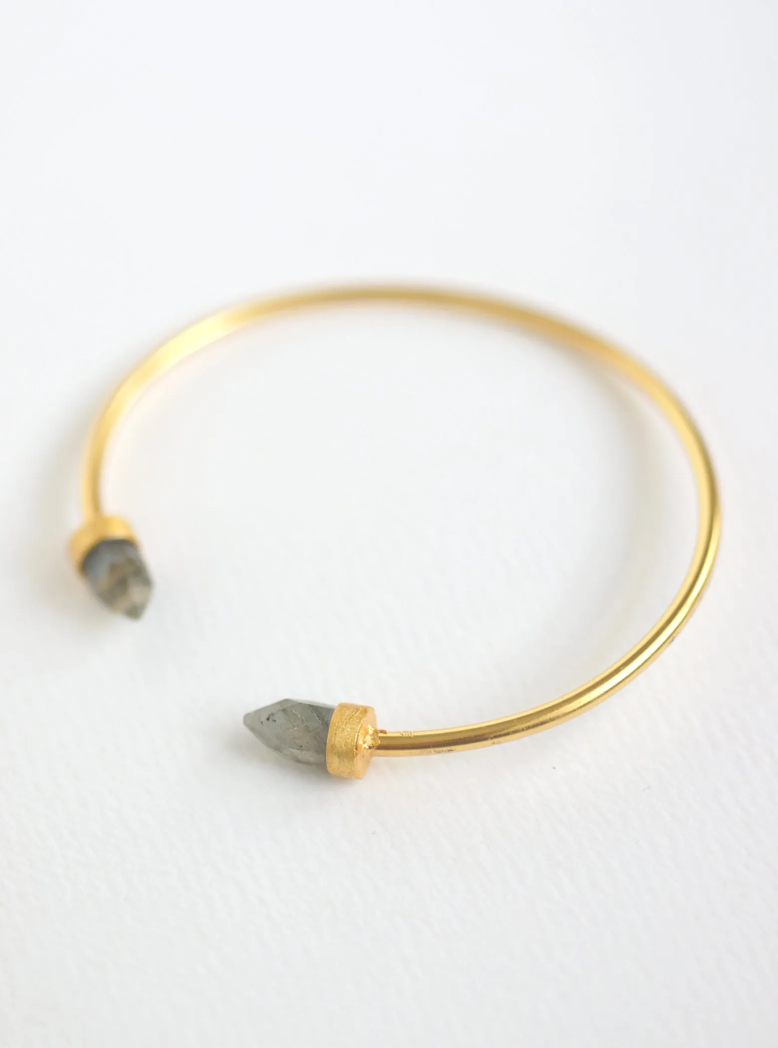 Double Crystal Point Bangle Bracelet