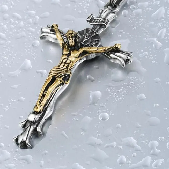 Elegant Silver Jesus Christ Catholic Crucifixion Pendant