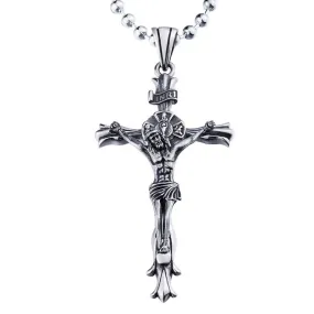 Elegant Silver Jesus Christ Catholic Crucifixion Pendant