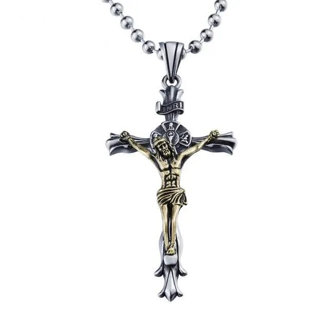 Elegant Silver Jesus Christ Catholic Crucifixion Pendant