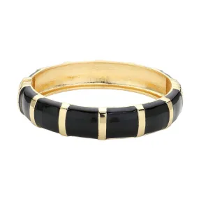 Enamel Bamboo Hinged Bangle Bracelet