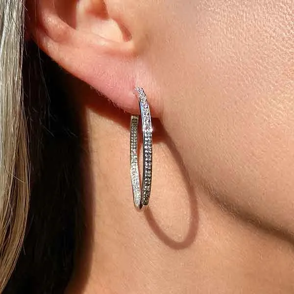 Estate Diamond Hoop Earrings