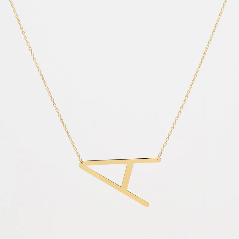 Extra Large Sideways Initial Necklace-Alexis / Schitt's Creek