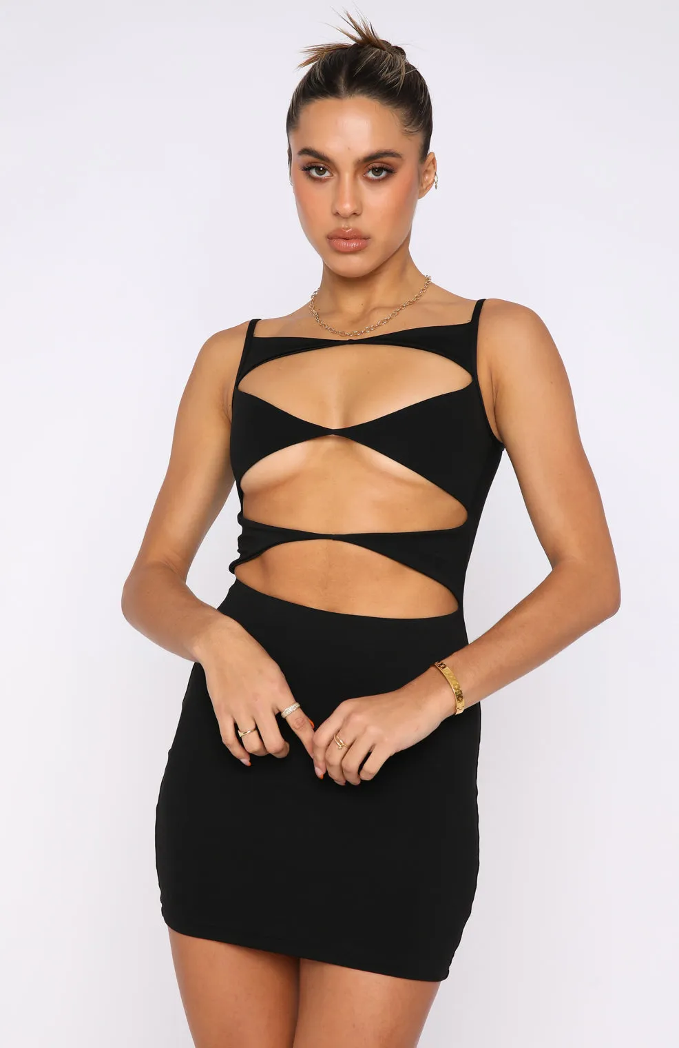 Eyes On Me Mini Dress Black