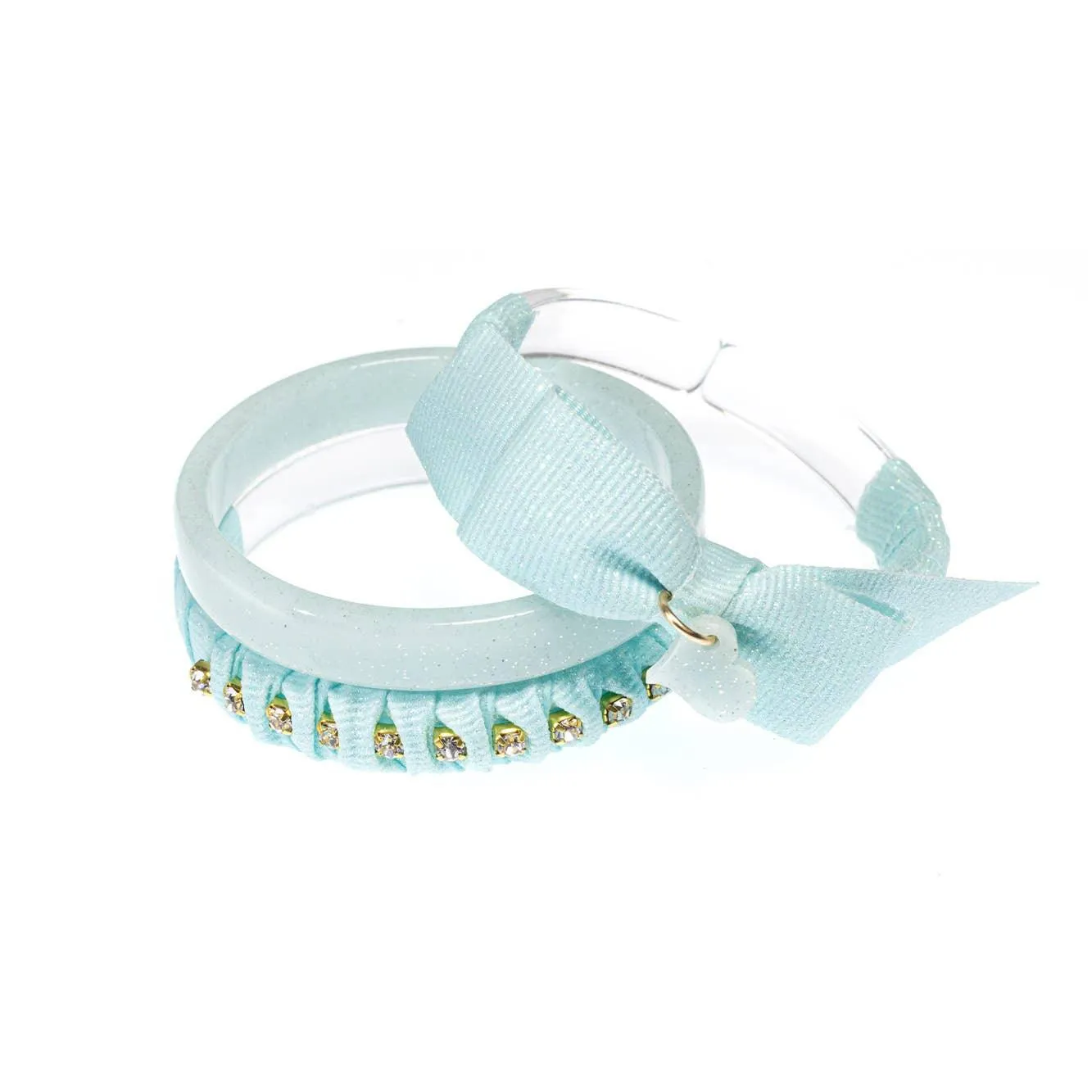 Fancy Mint Fabric Bangles Set