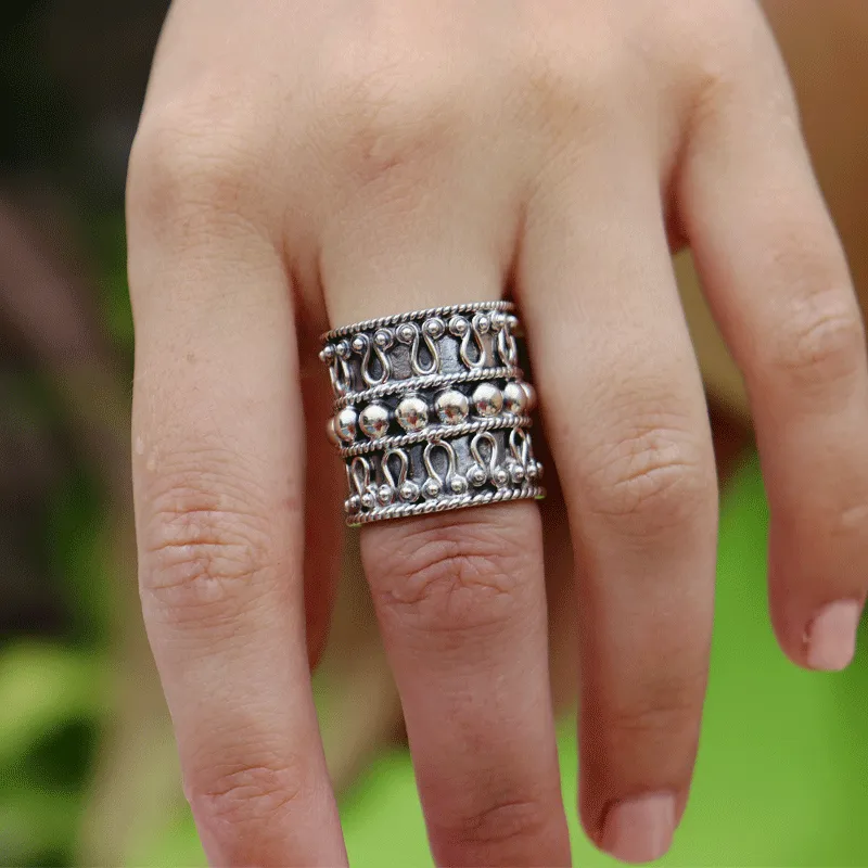 Festival Gypsy Boho Silver Ring