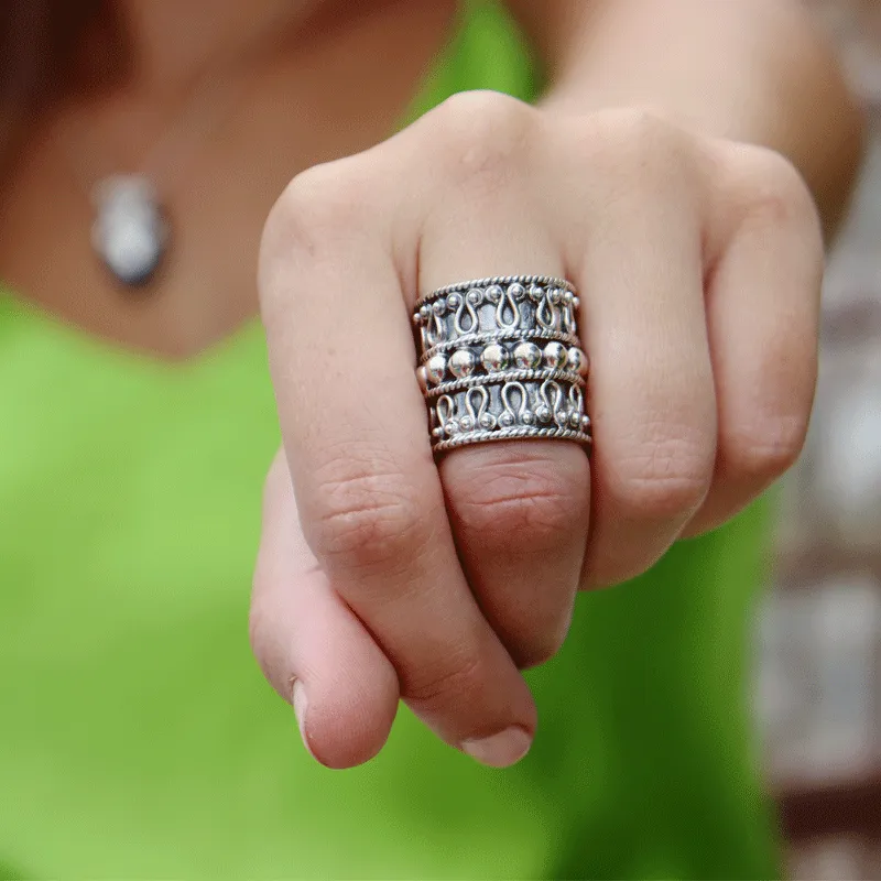 Festival Gypsy Boho Silver Ring