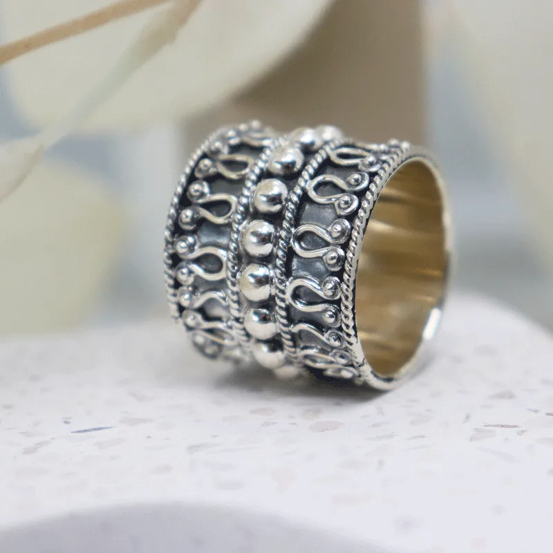 Festival Gypsy Boho Silver Ring