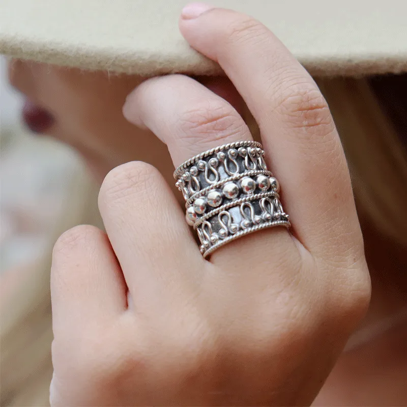 Festival Gypsy Boho Silver Ring