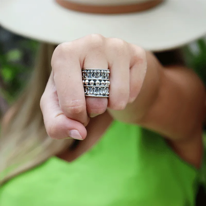 Festival Gypsy Boho Silver Ring