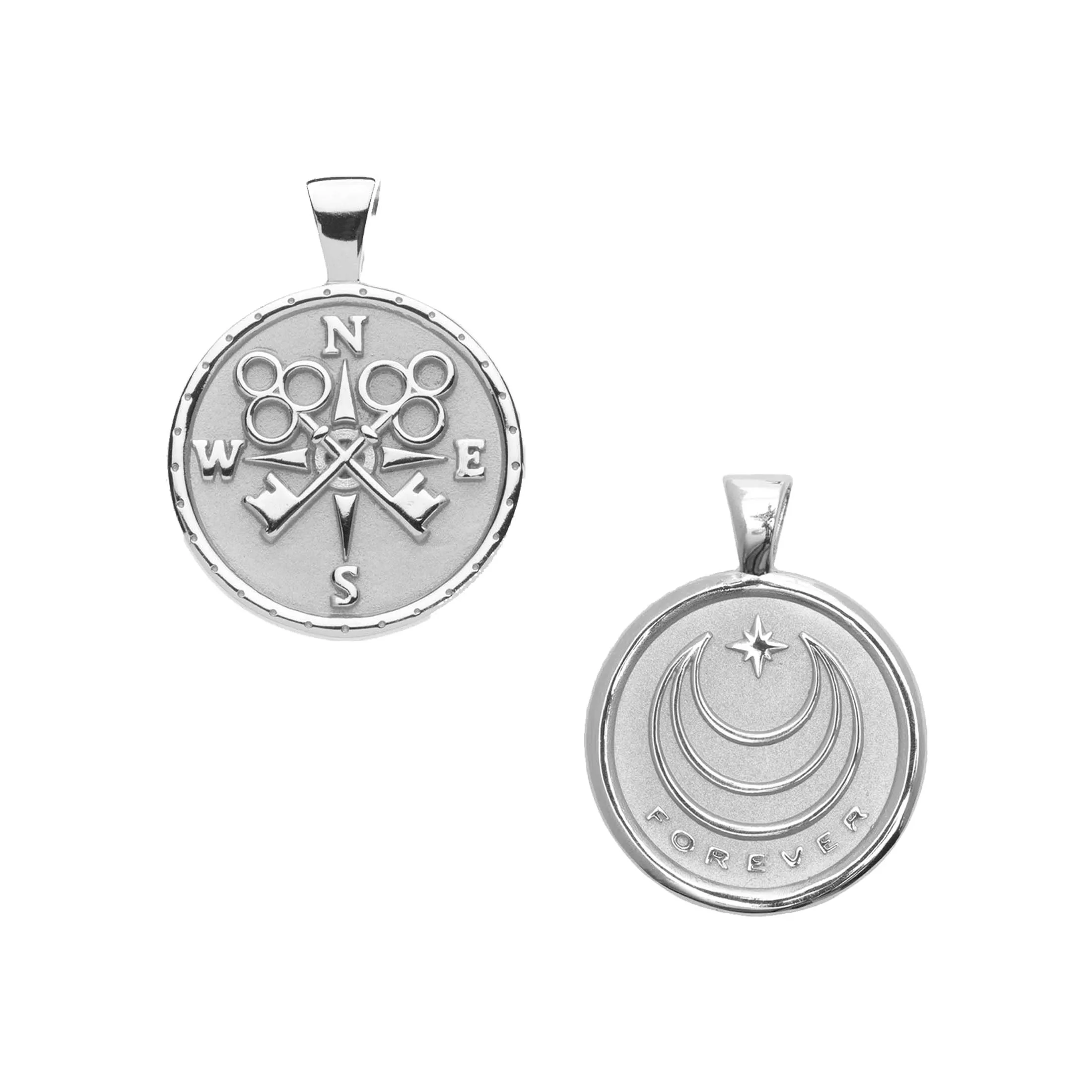 FOREVER JW Small Pendant Coin in Silver