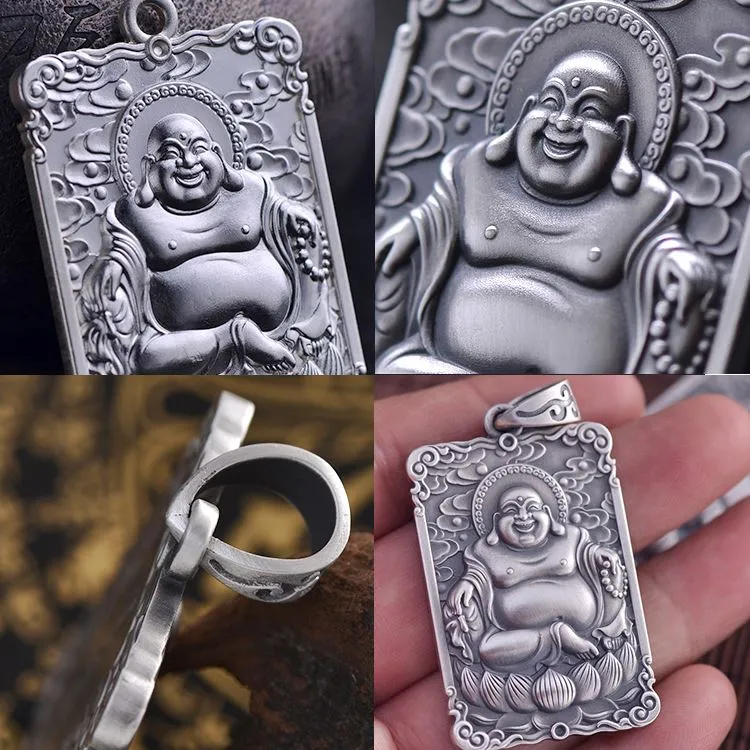 Framed Laughing Buddha Pendant