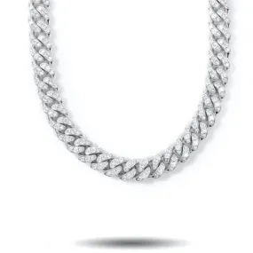 Gold Gods 8MM Micro Diamond Cuban Link Chain - White Gold