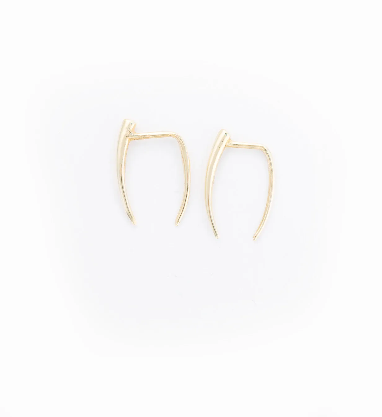 Gold Infinite Tusk Earrings