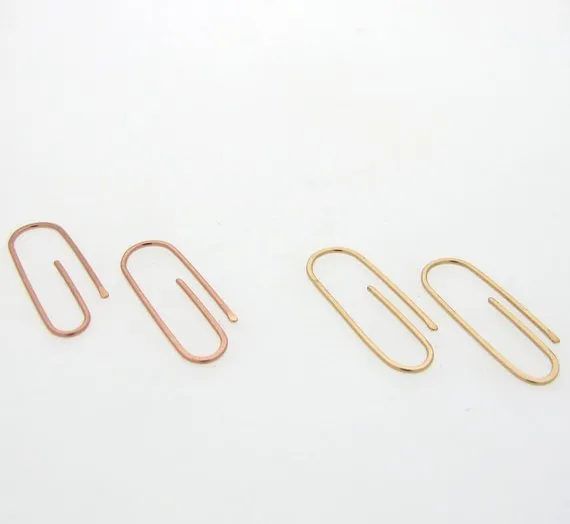 Gold Paper Clip Earrings