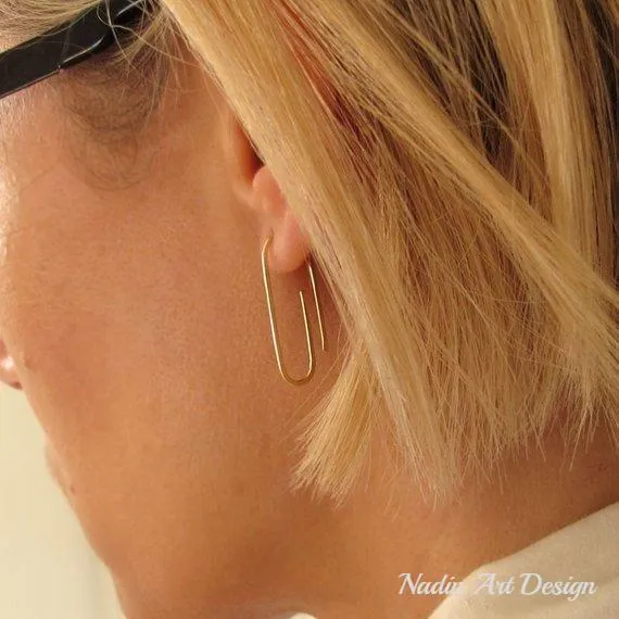 Gold Paper Clip Earrings