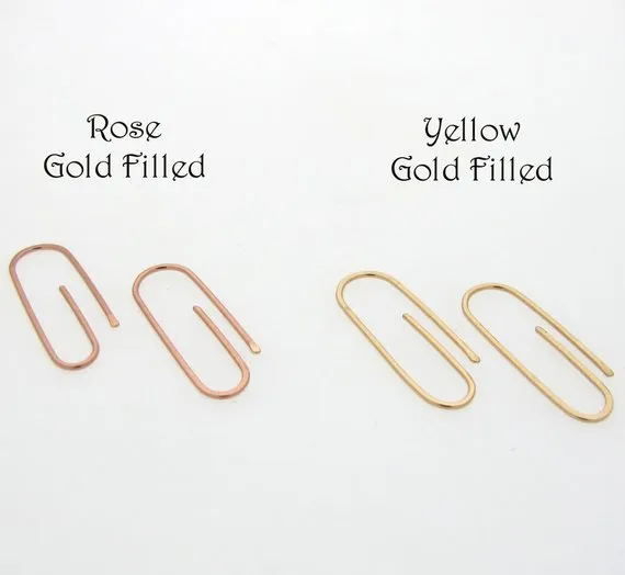 Gold Paper Clip Earrings