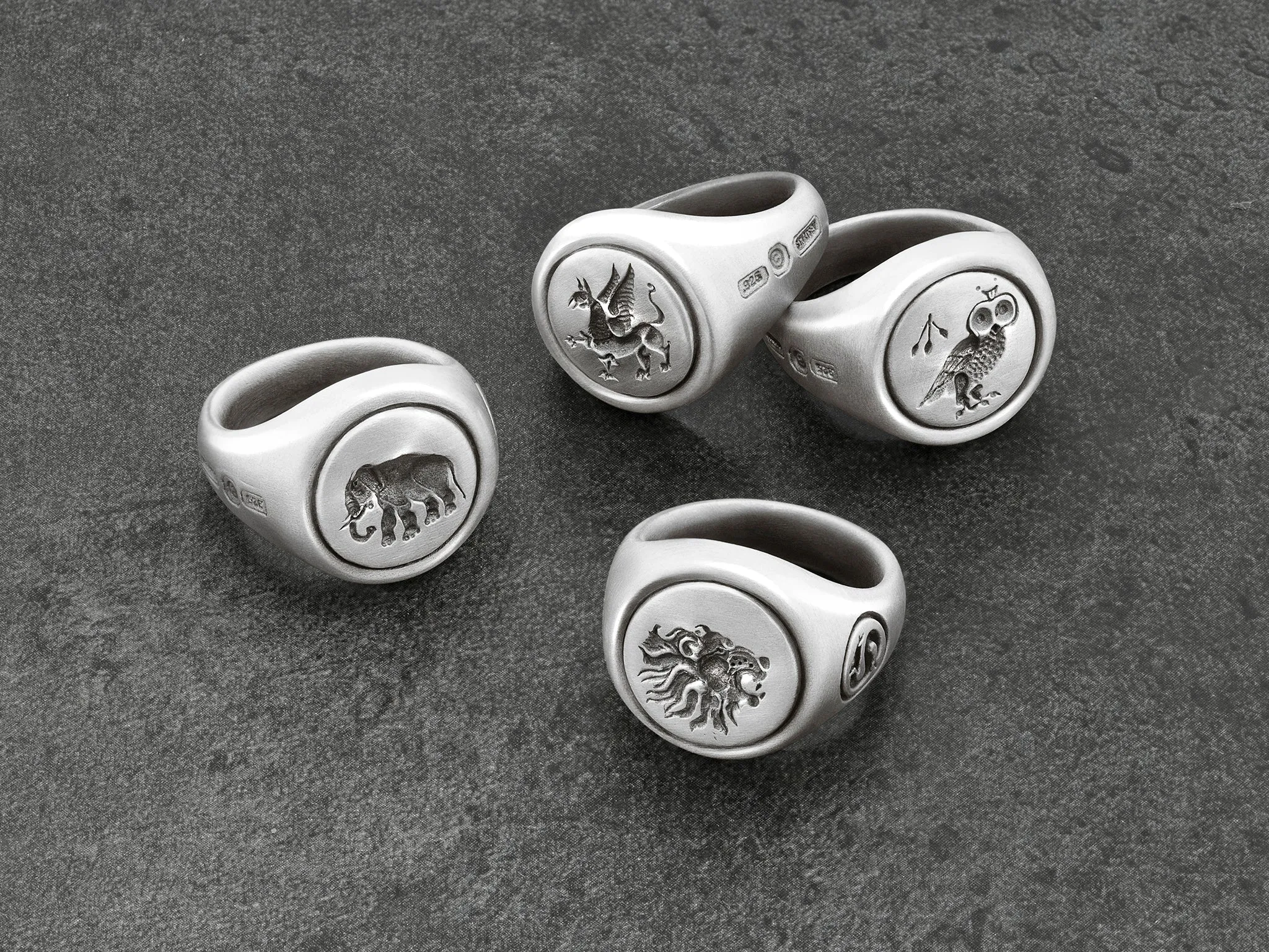 Griffin Signet Ring in Sterling Silver