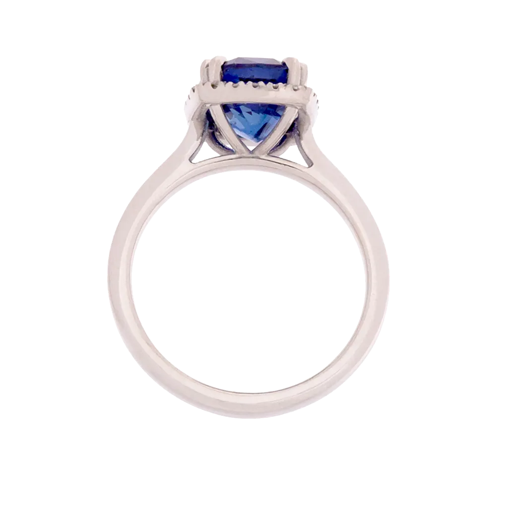 GRS Certified No Heat 4ct Royal Blue Sapphire Ring