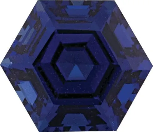 Hexagon Cut Lab Created Blue Sapphire Gemstone