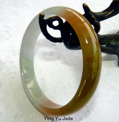 Hong Honey/Red Old Mine Burmese Jadeite Bangle Bracelet 55.5 mm (BB2957)