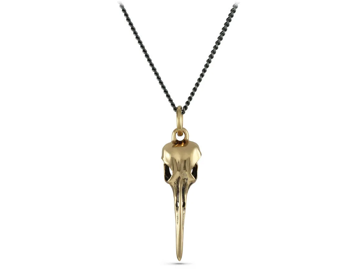 Hummingbird Skull Necklace - Bronze