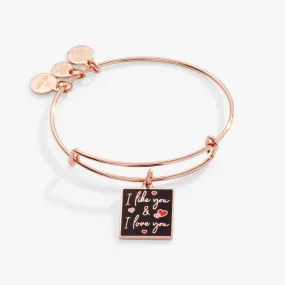 'I Like You   I Love You' Charm Bangle Bracelet