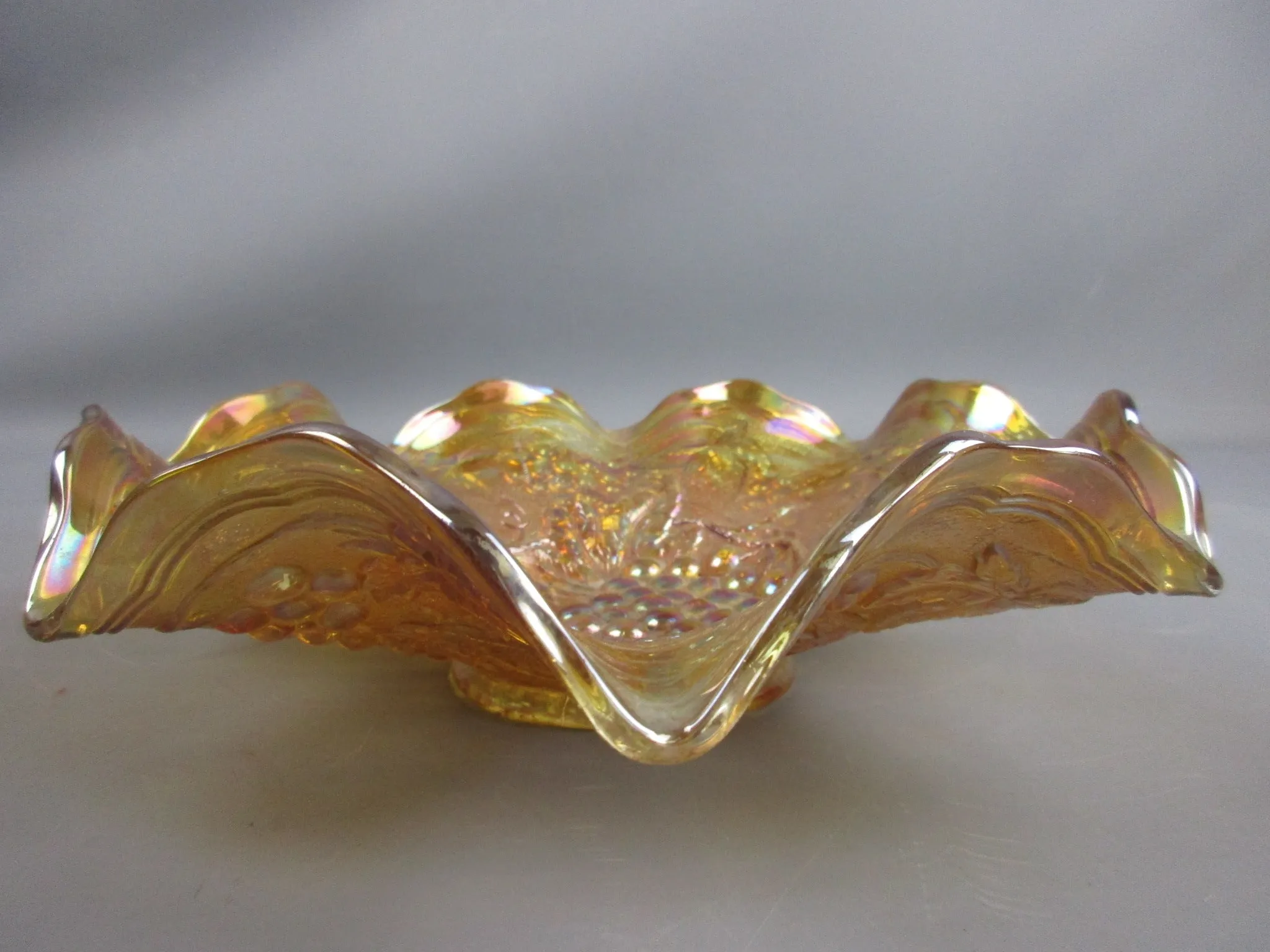 Indiana Glass Co Marigold Carnival Glass Dish Vintage c1960