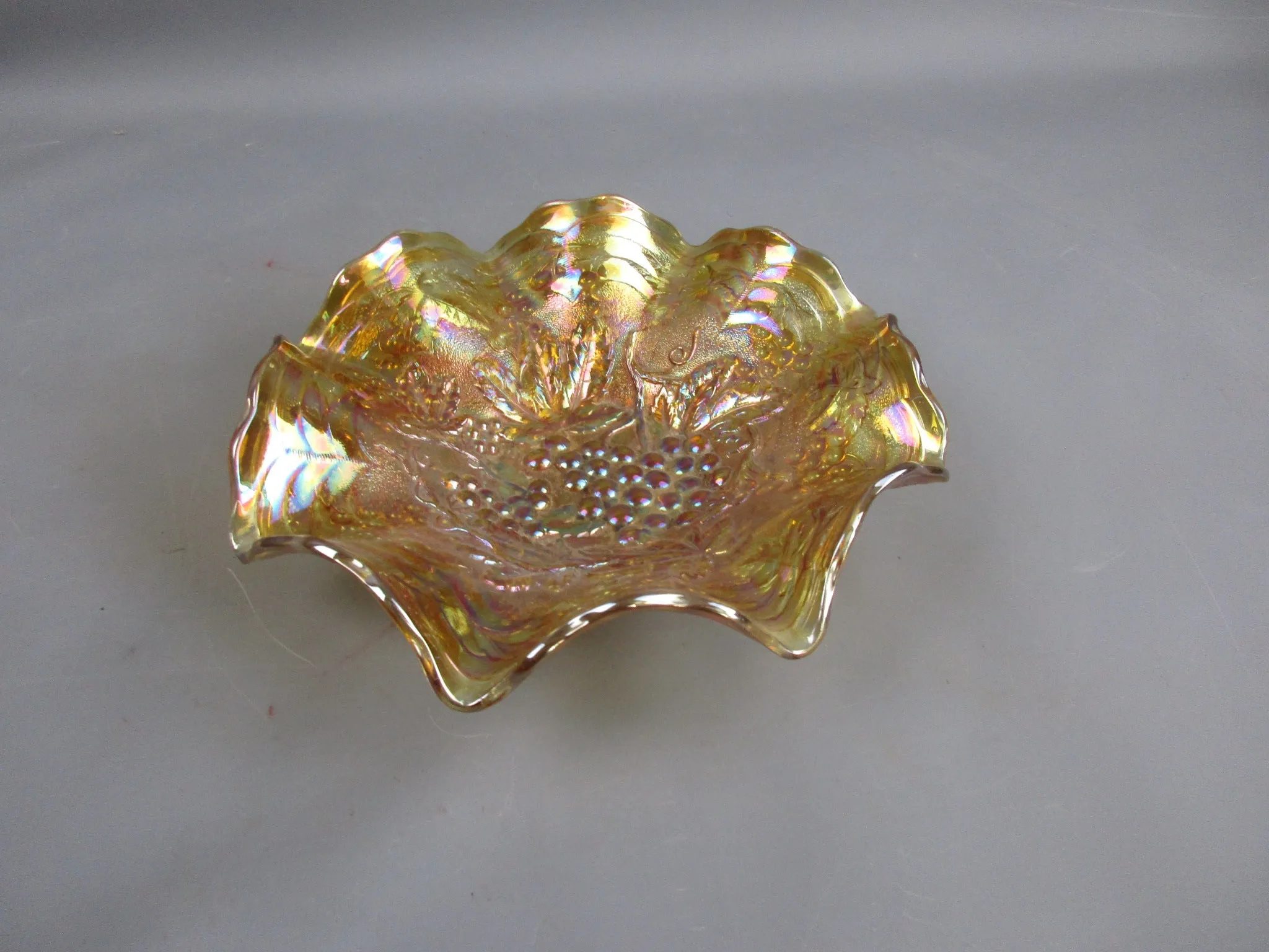 Indiana Glass Co Marigold Carnival Glass Dish Vintage c1960