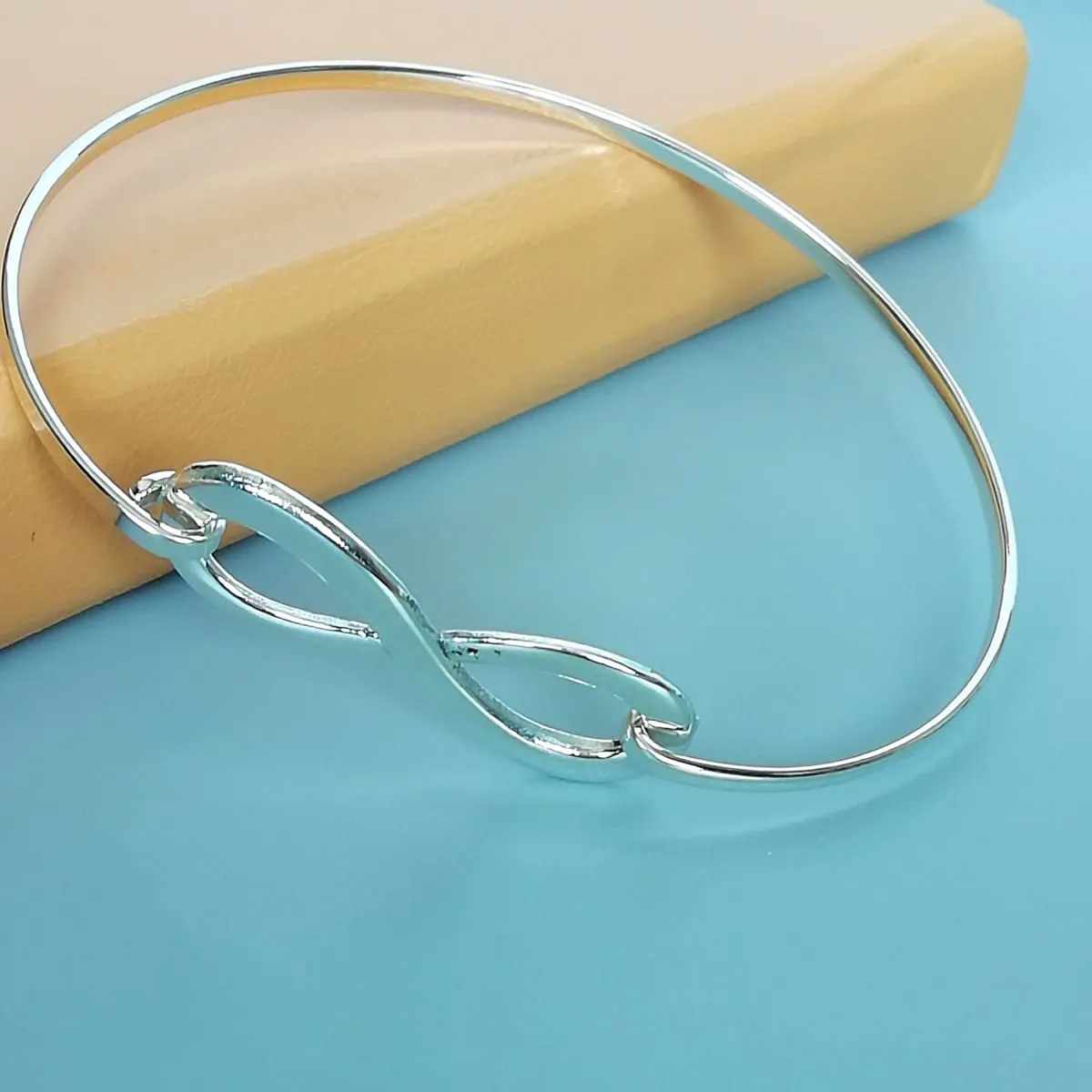 Infinity bangle | Sterling silver bangle | Cuff bracelet | Silver infinity | B14