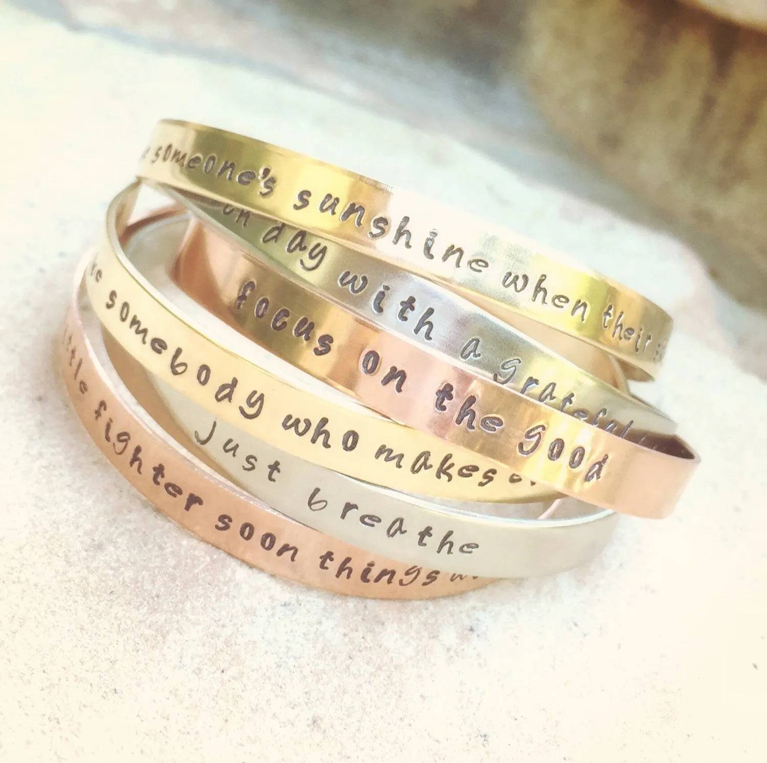 Inspirational Cuff Bracelets, Personalized