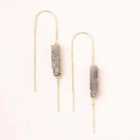 Labradorite Stones: Thread Earrings