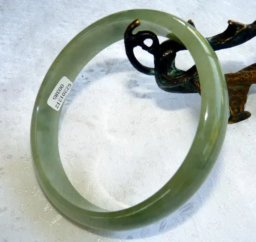 Large Green Burmese Jadeite Bangle Bracelet 78 mm   Certificate (GZ0385)