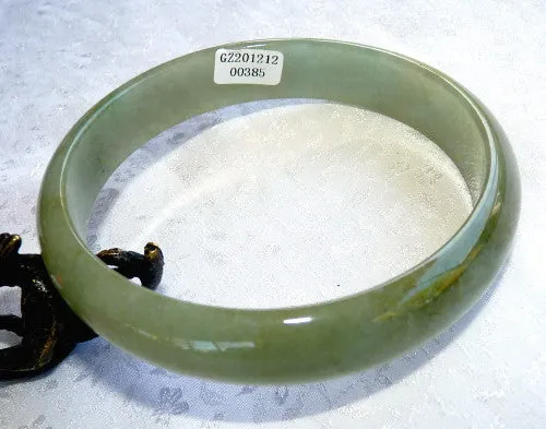 Large Green Burmese Jadeite Bangle Bracelet 78 mm   Certificate (GZ0385)