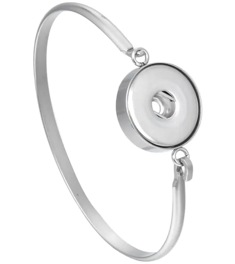 Large  Snap Hook Bangle Stainless Steel(Fits Large Snap Buttons)