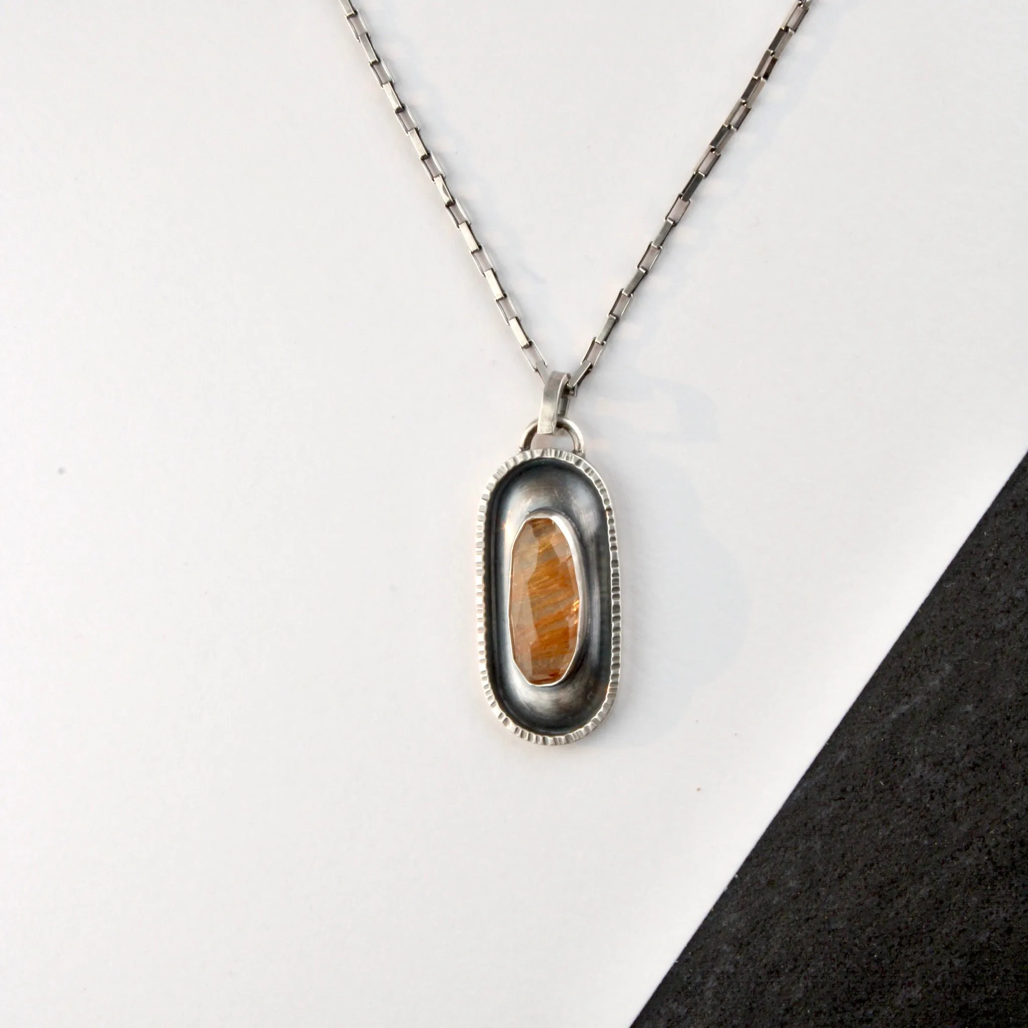 Layers Pendant, Rutilated Quartz