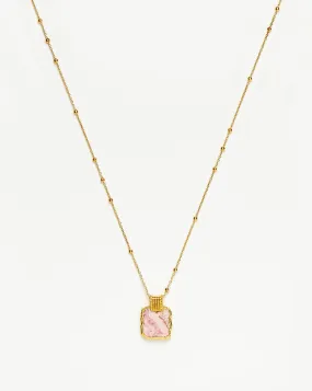 Lena Charm Necklace | 18ct Gold Plated Vermeil/Rhodochrosite