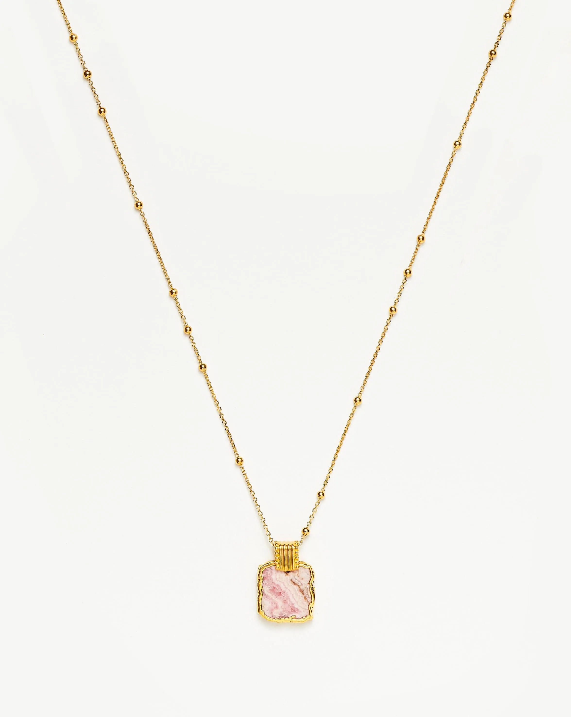 Lena Charm Necklace | 18ct Gold Plated Vermeil/Rhodochrosite