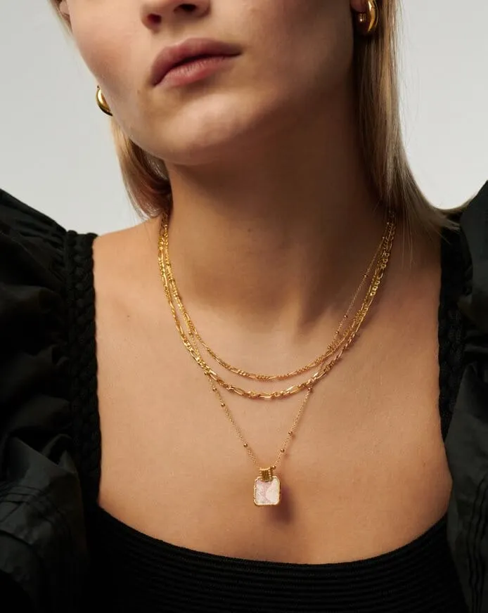 Lena Charm Necklace | 18ct Gold Plated Vermeil/Rhodochrosite