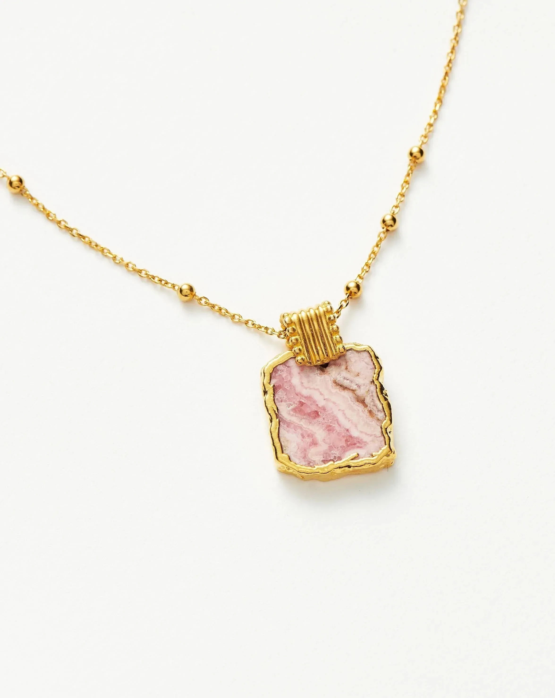 Lena Charm Necklace | 18ct Gold Plated Vermeil/Rhodochrosite