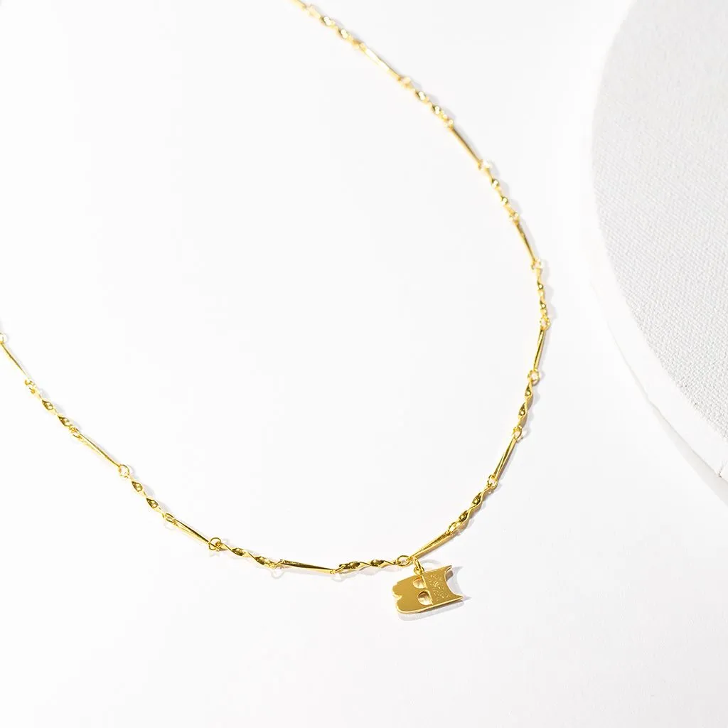 Letter Necklace (B) - Gold