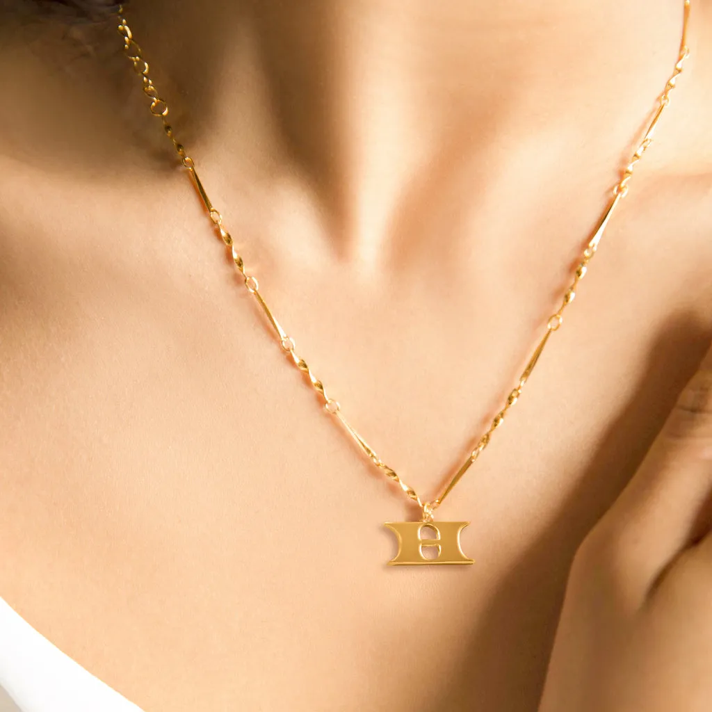 Letter Necklace (H) - Gold